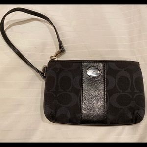 Coach black wristlet